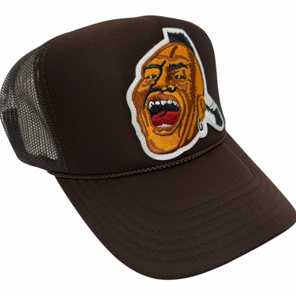 NEW VINTAGE STYLE SPORTS ATLANTA BRAVES BROWN TRUCKER HAT OTTO CAP RETRO